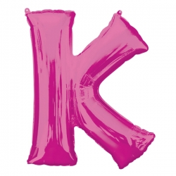 Balon foliowy litera K różowy 83 cm